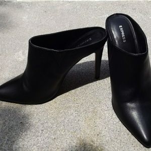 Express womens pointed toe thin heel mules
